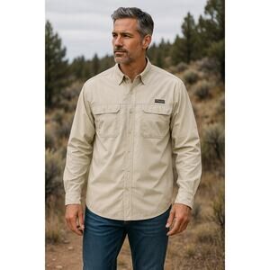 Eddie Bauer Men’s 2XL Performance Fishing Shirt Mesh Lined Outdoor Safari